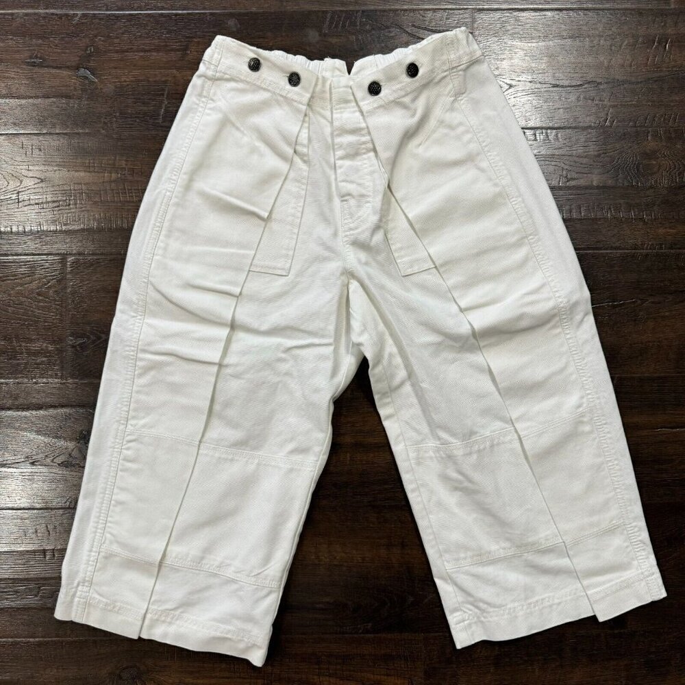 Free People Keep Calling Wide Leg Cropped Trousers Optic‎ White Size 0